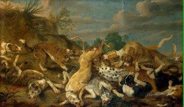 Leopard Painting - Vos Pauwel de The Leopard Hunt